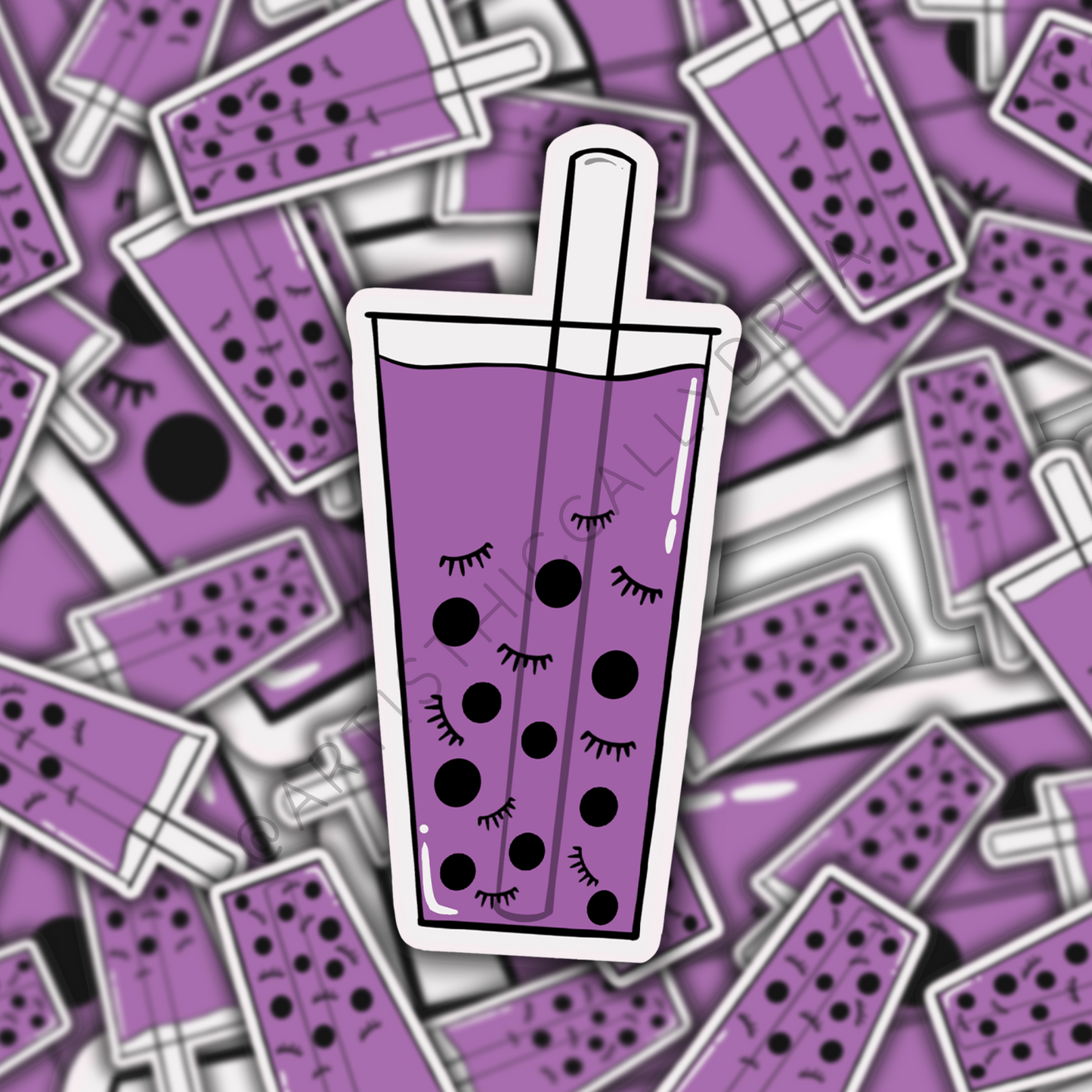Taro Bubble Tea Sticker