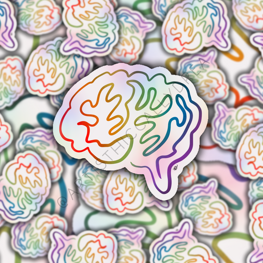 Holographic Neurodivergent Brain Sticker