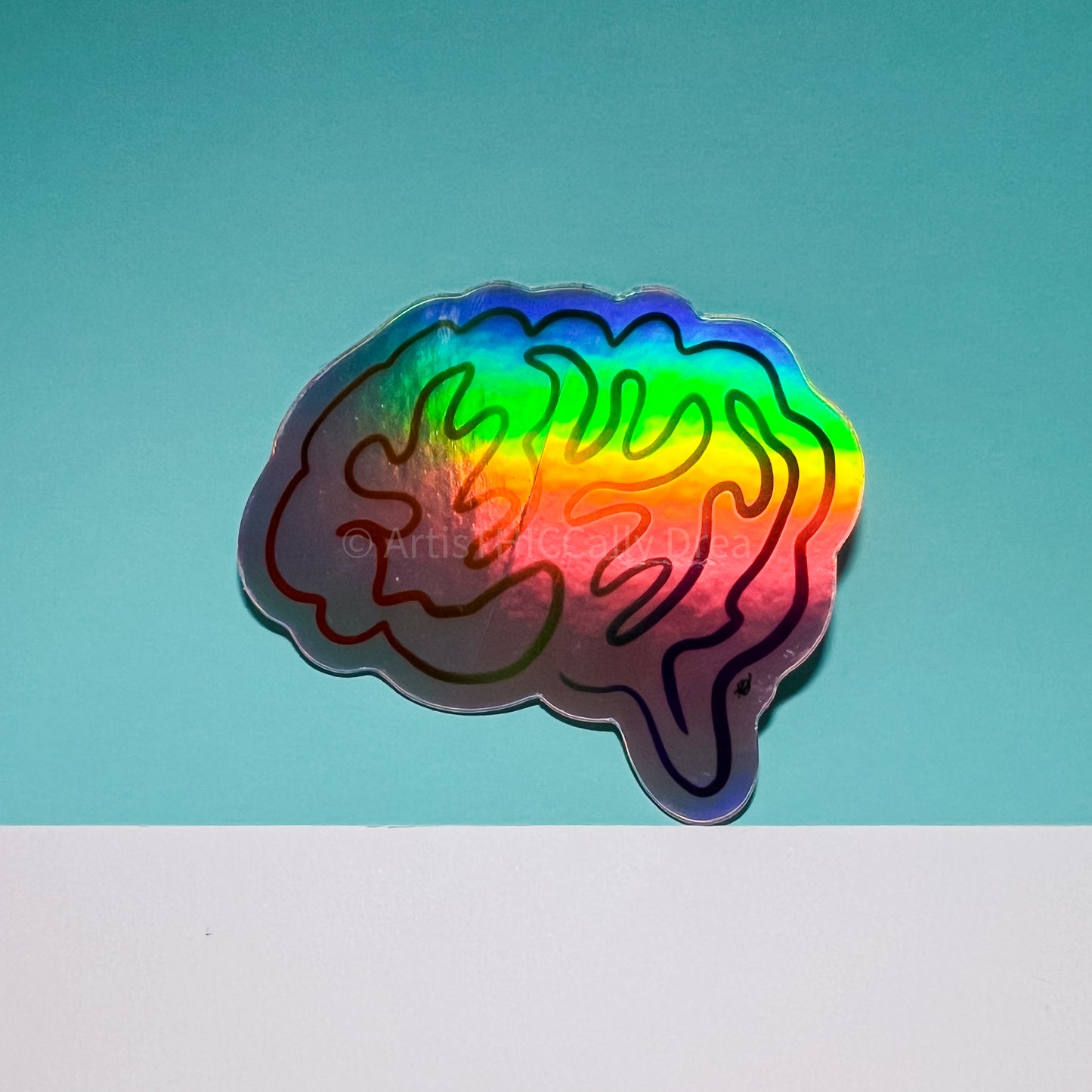 Holographic Neurodivergent Brain Sticker